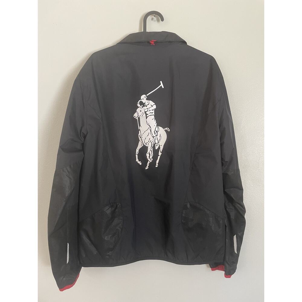 Polo Ralph Lauren Performance Windbreaker Jacket Black White Pony Men's Sz S